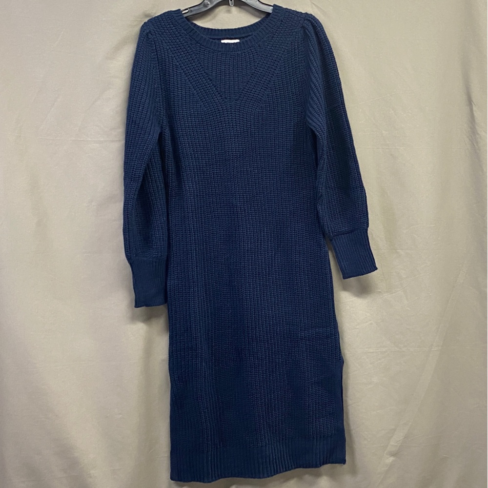Women's Navy Blue Long Sleeve Knit Sweater Dress Maurice's Size M NWT